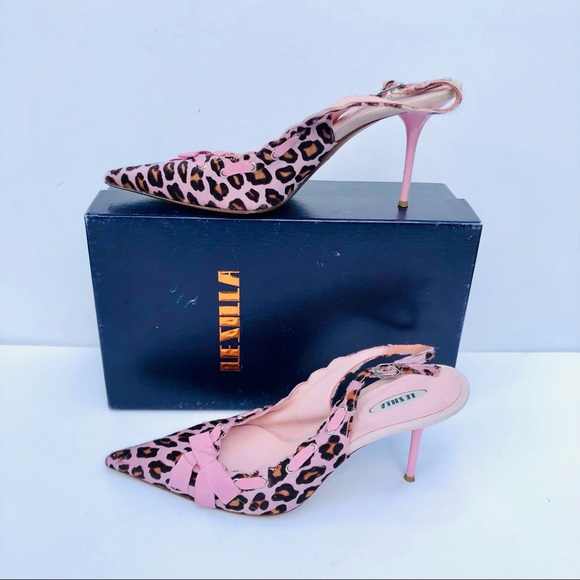 Le Silla pink leopard high heel sling back Sz 8.5 - Picture 7 of 16